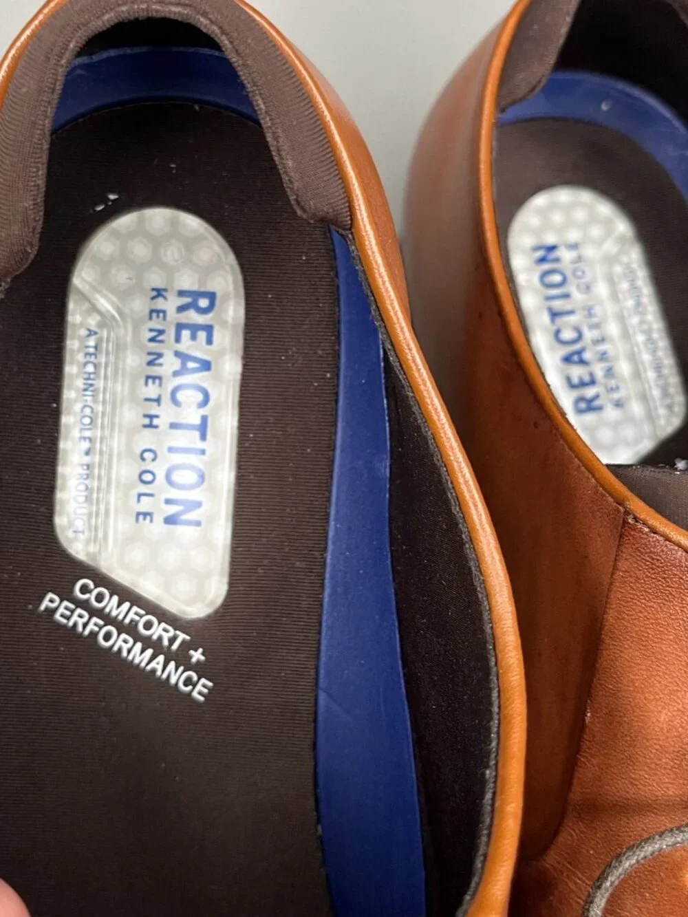 Kenneth Cole Reaction Edge Flex Oxford Dress Shoes Cognac Men’s Size 11